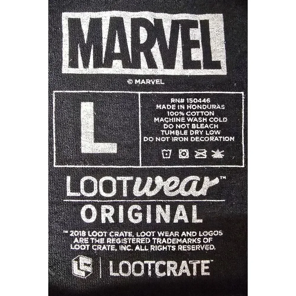 Marvel Spider-Man T-Shirt Men's Large Loot Crate Black Red Graphic
